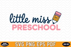 Little Miss Preschool SVG | Quotes | SVG Cut files Product Image 1