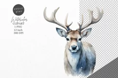 Christmas clipart, Reindeer clipart, Blue Christmas Product Image 1