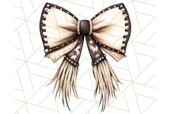 Western Style Bow PNG, Cute Cowboy, Cowgirl Coquette Png Product Image 3