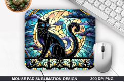 Cat Mouse Pad, Halloween Mouse Pad PNG Design, Halloween Product Image 1