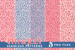 American 4th of July USA Leopard Seamless Pattern Bundle Set Product Image 1