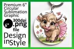 Creative Round Design for Keychains , Cute Cow Product Image 1