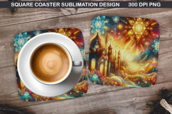 Summer Coaster Sublimation, Summer Coaster PNG Design Product Image 1