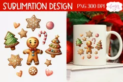 Christmas cookies PNG for sublimation | Gingerbread cookies Product Image 2