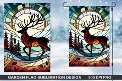 Deer Garden Flag Sublimation| Christmas Garden Flag PNG Product Image 1