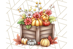 Fall Dinosaur PNG Clipart with Autumn Elements, Cute Dino Product Image 3
