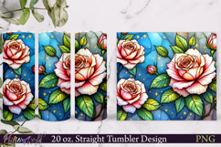 Floral Tumbler Wrap | Pink Roses Meadow Product Image 1