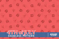 American 4th of July Hoofs and Hen Prints Seamless Pattern Product Image 1