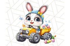 Pastel Easter Construction Clipart, Bunny Truck PNG Product Image 4