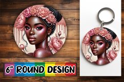 Joyful Ornaments Round Style, Afro Girl Product Image 1