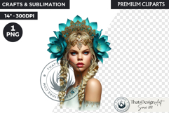 Royal Lotus Princess Fantasy Goddess Floral Clipart Product Image 1
