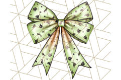 Muted Halloween Bow Clipart, Fall Ribbon PNG Autumn Hair Bow Product Image 3