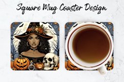 Halloween Witch Mug coaster | Coaster | Sublimation Design Product Image 1