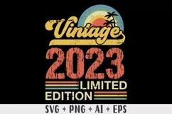 Vintage 2023 Limited edition SVG - 1st Birthday SVG T-shirt Product Image 1