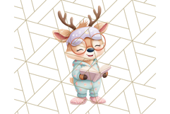 Santa’s Pajama Day Clipart, Cute Christmas Bedtime PNG Product Image 3