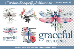 Positive Dragonfly Sublimation PNG Product Image 1