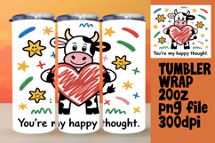 Amazing 20oz Tumbler Wrap Download , Cute Cow Product Image 1