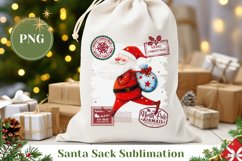 Cartoon Winter Santa Sack, Cartoon Santa Claus Sublimation Product Image 1