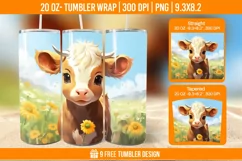 3D Highland Cow Tumbler Designs, Sublimation Wrap Product Image 1