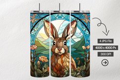 Rabbits Stained Glass Square Coaster - 4 Variation Product Image 1