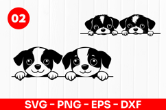 Cute Puppy Faces Cartoon Dog Heads SVG PNG Product Image 1