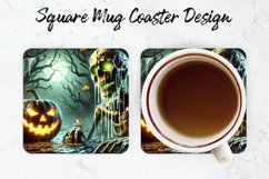Halloween Pumpkin Mug coaster | Coaster | Sublimation Design Product Image 1