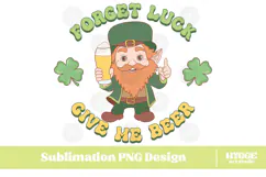 Happy St Patrick's Day PNG DTF Irish Lucky Leprechaun Beer Product Image 1