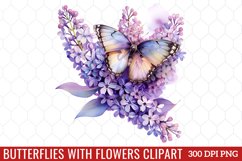 Butterflies With Flowers Clipart Product Image 1