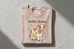 Heifer Mama Png, Cow Mom Png Design, Farm Wife Shirt Graphic Product Image 2
