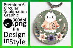 Artistic Circle PNG Coaster Design , Cute Ghost Product Image 1