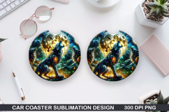 Car Coaster Sublimation| Mythical Coaster PNG Design Product Image 1