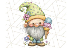 Ice Cream Gnome Clipart PNG Summer Dessert Art, Summer Gnome Product Image 3