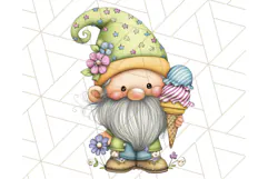 Ice Cream Gnome Clipart PNG Summer Dessert Art, Summer Gnome Product Image 3