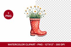 spring png watercolor clipart - daisy stocking Product Image 1