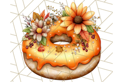 Fall Donut Clipart PNG, Autumn Donuts With Pumpkins Product Image 3