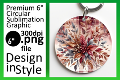 Dynamic Round Design for Coaster Artwork , Autumn Flower Product Image 1