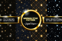 minimal star pattern Digital Papers - 04 variations Product Image 1