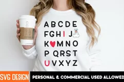 ABCd I Love U Alphabet SVG Valentine's Day SVG Cut File Product Image 1