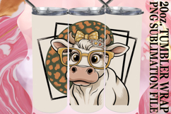 Radiant thoughts 20oz tumbler wrap, Cute Cow Product Image 1