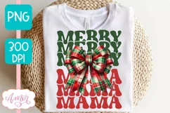 Merry Mama and Mini christmas sublimation PNG designs Product Image 2