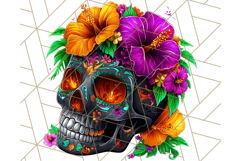 Bright Sugar Skull PNG Clipart, Halloween Colorful Skull Png Product Image 3