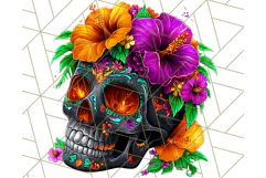 Bright Sugar Skull PNG Clipart, Halloween Colorful Skull Png Product Image 3