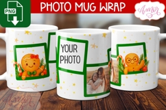Christmas photo mug wrap PNG, Christmas gingerbread man png Product Image 2