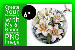 Cute Flamingo with Flowers Round Design PNG Product Image 1