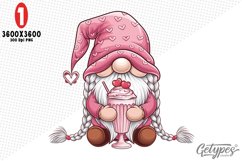 Valentine Gnome Sublimation Clipart - High Quality Design Product Image 1