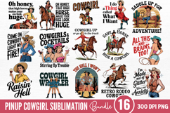 Pinup Cowgirl Sublimation Bundle PNG Product Image 1