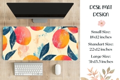Oranges Mouse Pad Design, Abstract Fruits Desk Mat Template Product Image 1