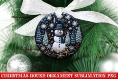 Christmas Round Ornament PNG | Snowman | Sublimation | PNG Product Image 1