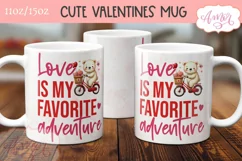 Cute Valentine mug wrap PNG, Love mug template sublimation Product Image 2