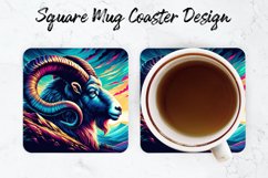 Goat Mug coaster | Coaster | Sublimation Design Product Image 1